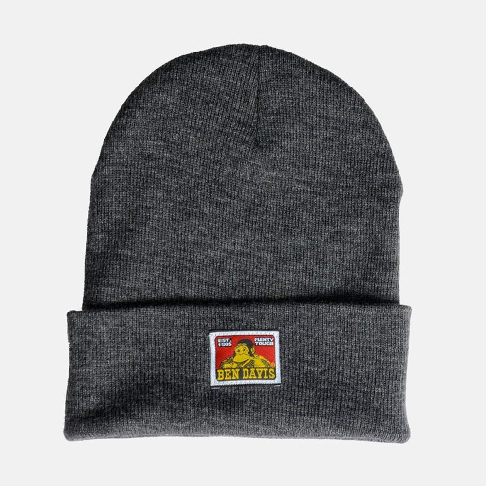 Ben Davis Unisex Beanie Acrylic Cuffed Double Layered Knit Hat Cap Charcoal